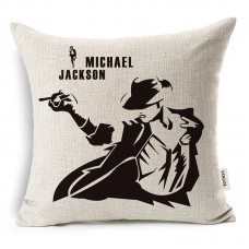 VOGOL Cotton Linen Throw Pillow Case Cushion Cover,Michael Jackson,Dangcing
