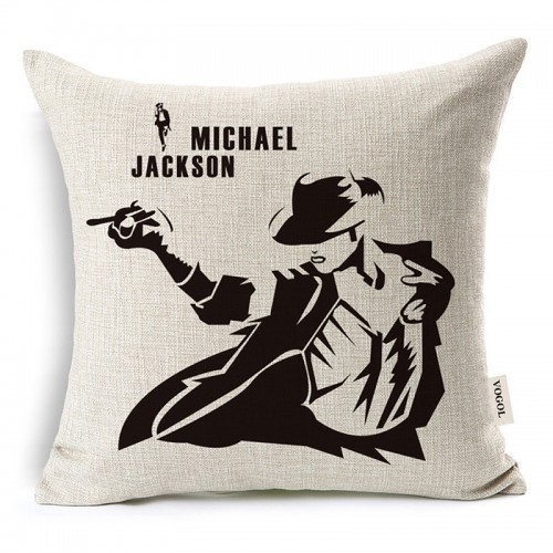 Vogol Cotton Linen Throw Pillow Case Cushion Cover Michael Jackson