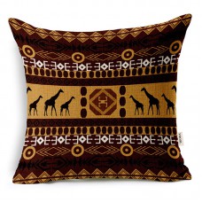 VOGOL Cotton Linen Pillow Case Cushion Cover,Ethnic African Style(18*18inch)